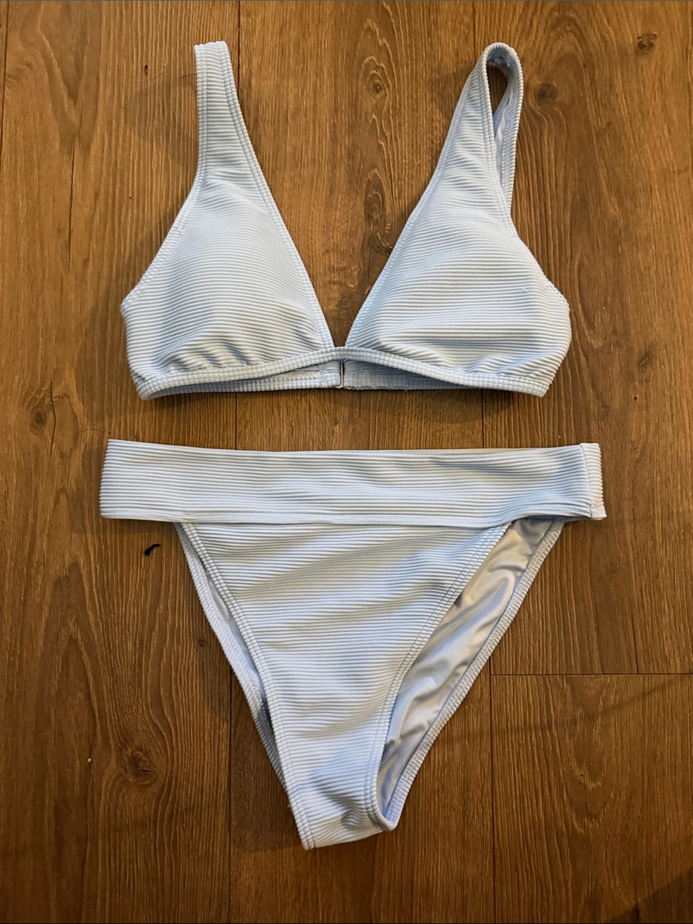 Billabong Pale Blue Ribbed Bikini Set
